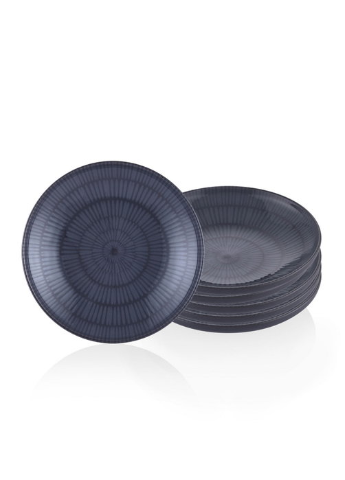Hermia Juego de 6 Platos de Cerámica Gris NON0003